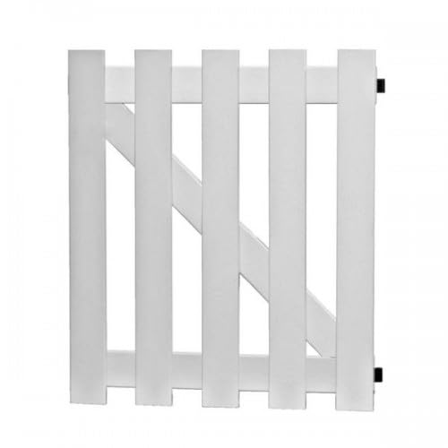 Gefradis Portillon PVC Blanc Largeur 100 cm x Hauteur 115 cm ajouré SOULAC Chapeau de Gendarme - poignée à Droite Fabrication française