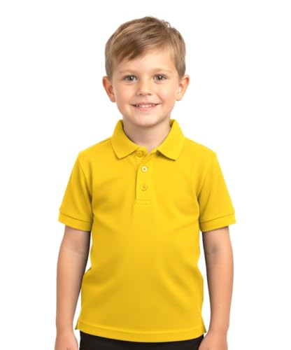 Image of unik Boy's Premium Quality Pique Polo Uniform Shirt Short Sleeve White Sky Blue Navy Hunter Green Burgundy Black Red