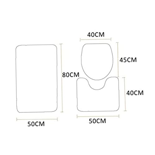 Tapis de bain 3 pièces avec dossier antidérapant et texture douce - 3