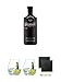 Produktbild Brockmans Intensly Smooth Premium Gin 0,7 Liter + Gin Tonic Glas - 5414/67 + Gin Tonic Glas - 5414/67 + Schiefer Glasuntersetzer eckig ca. 9,5 cm Ø 2 Stück