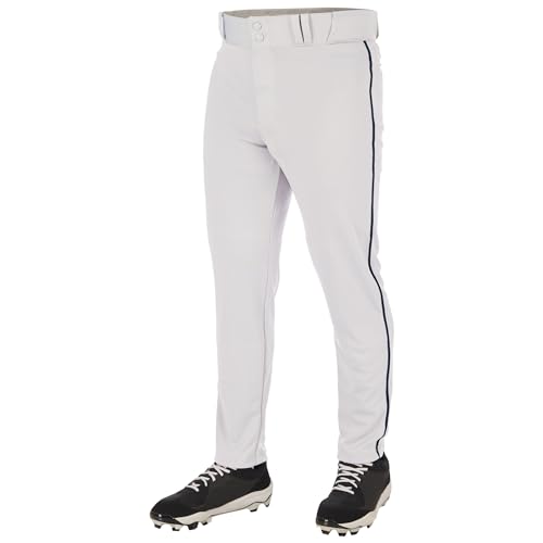 Champro Triple Crown 2.0 Tapered Bottom Baseball Pants with Braid Adult Medium White Navy