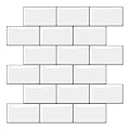 Tretizl 10 Sheets Thicker Design Peel and Stick Backsplash, 12"x12" Peel and Stick Wall Tiles, Subway Look Marble Tiles Backsplash for Kitchen and Bathroom, White