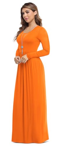 Image of VIISHOW Women's Long Sleeve Loose Plain Maxi Dresses Casual Long Dresses with Pockets