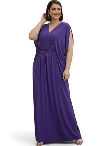 Image of KOH KOH Womens Long V-Neck Grecian Goddess Wedding Guest Maxi Dress Gown