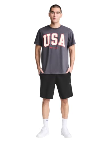 Image of Champion Men's Lounge Shorts, Standard Fit, 9 Inch Inseam, Lightweight 100% Cotton, Available in Regular and Big & Tall