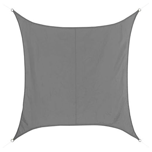 BB Sport Voile D‘ombrage Quadrat 4m x 4m Granit 100% Polyester [PES] Taud Soleil Protection des Rayons UV 30+ Voile Solaire