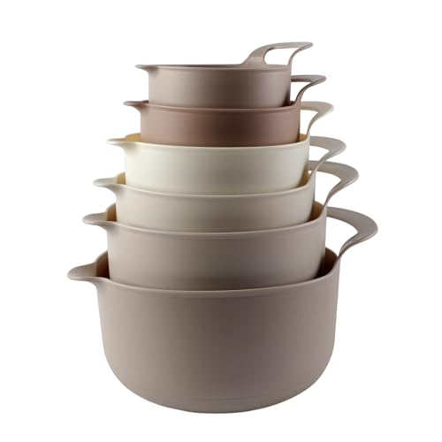 6-Piece Nesting Batter Bowl Set with Built-In Measurement Marks, Multi-Size Mixing Bowls for Baking Cooking, Dishwasher Safe, 2026 Kitchen Essential
