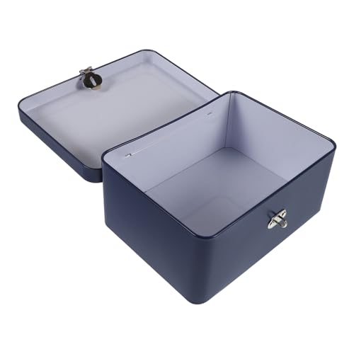 ifundom Caja de Hojalata Cerradura para Guardar Dinero y Objetos Personales, Caja Decorativa Rectangular para Almacenamiento de Té y Dulces, Uso Adecuado en Cocina y Oficina