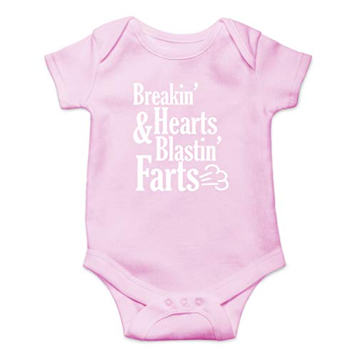 Image of AW Fashions Breakin' Hearts & Blastin' Farts Baby Bodysuit Funny Cute Infant Clothing Baby Wear Apparel