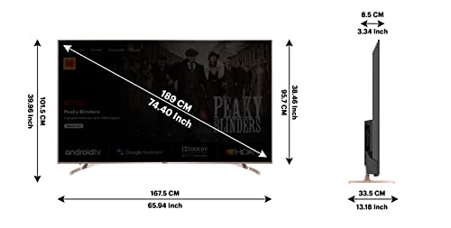 Image of Kodak 189 cm (75 Inches) 4K Ultra HD Certified Android LED TV 75CA9099 (Black)