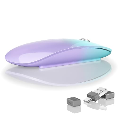 Uiosmuph Souris Bluetooth Rechargeable, Trois Modes (BT5.1/5.1+ 2.4G sans Fil), Silencieuse et Ultra Mince Mouse Portable pour Ordinateur Portable, iPad,...