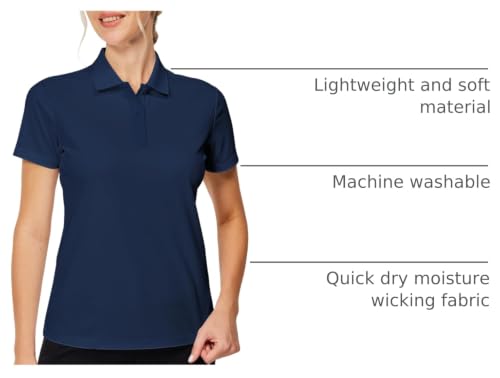 Image of Casei Womens Shorts Sleeve Polo Golf Shirts Quick Dry UPF 50+ Tennis Pickleball Top Collared Casual Work Athletic Shirts