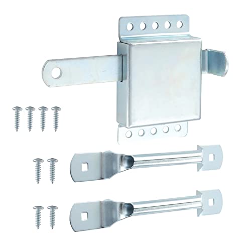 HOME MASTER HARDWARE Heavy Duty Inside Deadlock and Handles Kit Galvanized Steel Garage Door Side Lock Handle Housing Extra Security Lock for Garage Door