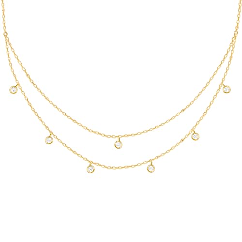 GIVA 925 Silver Jewellery Golden Dual Layer Necklace - Image 2