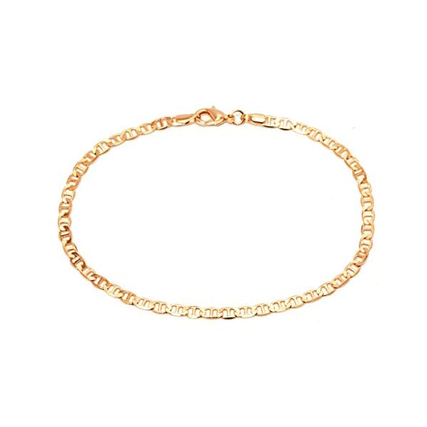 Gold-Anklet-for-Women-Flat-Mariner-Anklet-Barzel-18K-Gold-Plated-Flat-Marina-Link-Anklet-for-Women-Made-In-Brazil Barzel Womens Gold Anklet Flat Mariner 18K Gold Plated Flat Marina Link Anklet for Women - Made In Brazil (10.00)