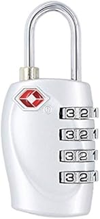 تأمين الأمتعة TSA - 4 أرقام الجمع بين أقفال الصلب - قفل السفر المعتمد لحقائب اليد والأمتعة - فضية