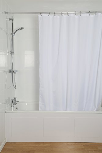 Croydex Professional Plain White Water-Resistant Textile Shower Curtain 2000 X 2000mm, W 78.7" x L 78.7" (1 Panels) - Image 4