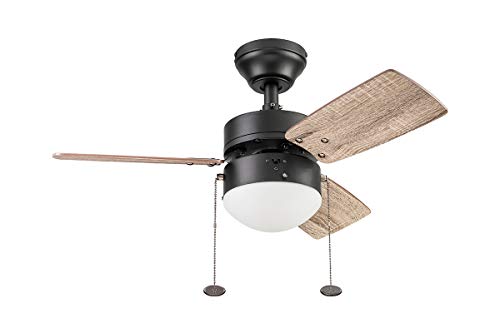 Prominence Home Rawling, 30 Inch Contemporary Indoor Led Ceiling Fan With Light, Pull Chain, Dual Mounting Options, Modern Dual Finish Blades, Reversible Motor - 51587-01 (Bronze) #TOP4