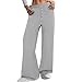 Womens Wide Leg Sweatpants Baggy High Waisted Joggers Button Lounge Pants with Pockets Fall Fashion Workout Trouser S-2XL Gray