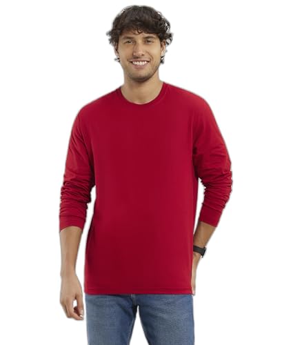 Image of Jockey Men's Regular Fit Round Neck Full Sleeved T-Shirt AM95 Shanghai Red L