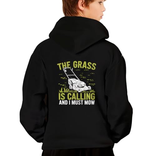 Grass is Calling Lawn Mower Garden Gardener Gift Hoodies for Teen Girls Boys Lightweight Kangaroo Pocket Sweatshirt2