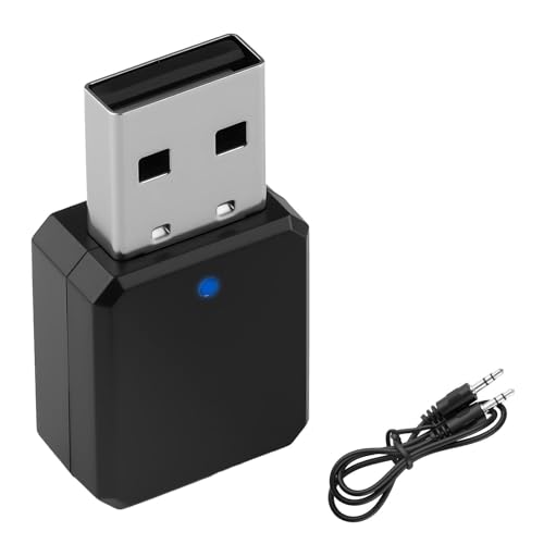 Adaptateur Bluetooth USB 5.1 dans la Voiture AUX/USB Double Sortie Plug and Play Récepteur Bluetooth avec Câble Audio 3,5 mm pour Autoradio Enceinte Haut...