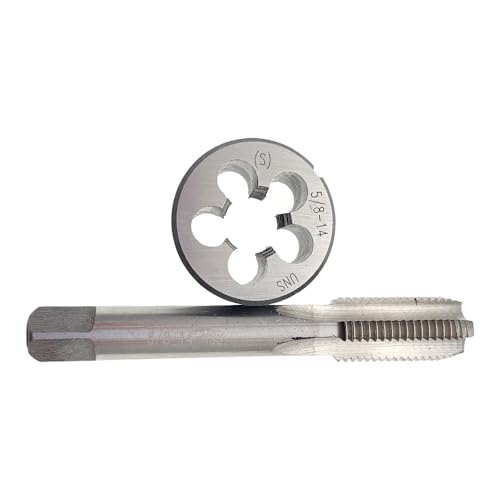 5/8x14 Tap and Die Set Right Hand 5/8-14 Tap Die RH Machine Screw, 5/8 X 14 Tap Die Threading Tool Machine 5/8-14 Thread Tap and Round Die