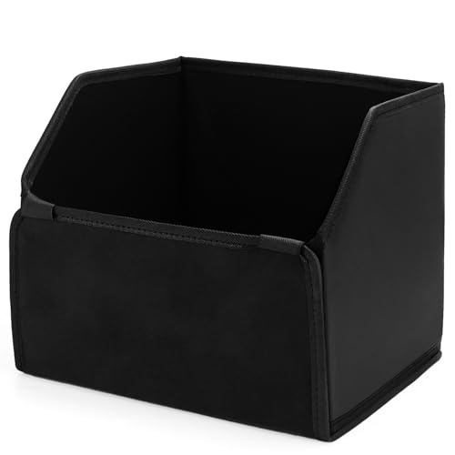 FAELNK Organizador Maletero Coche Caja de Almacenamiento para Automóvil Organizador de Maletero de Coche Plegable de Ante para Camping Sin Tapa 32 x 30 x 28 cm