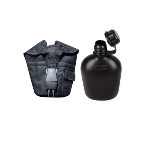 kit Cantil 900 ML e Porta cantil Militar Verde ou Preto (Preto)