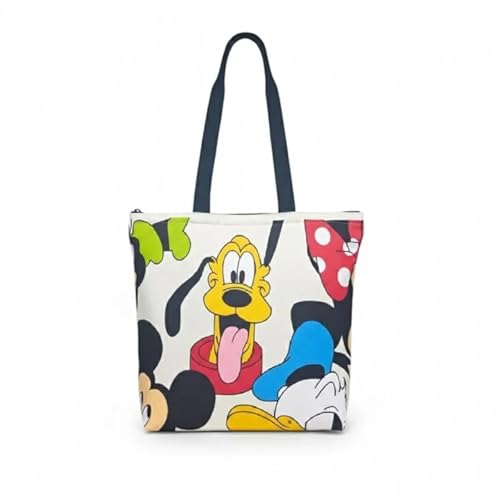 Image of Mid Goofy Cotton Canvas Tote Bag with Zipper and Inner Pocket | Eco-Friendly Reusable Bag for Shopping, Travel, Work & Everyday Use