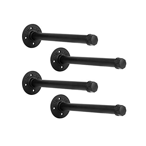 Buy YCCO 12 Inch Industrial Pipe Shelf Brackets Set of 4 Black Iron