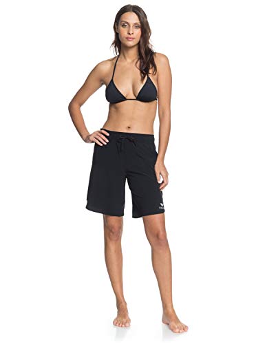 Boardshort Roxy Wave 9" para mujer en color negro con cintura elástica cómoda 6