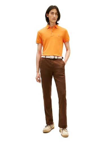 Image of Tommy Hilfiger Men's Short Sleeve Polo Shirts in Slim Fit with Stretch and Organic Pique Cotton