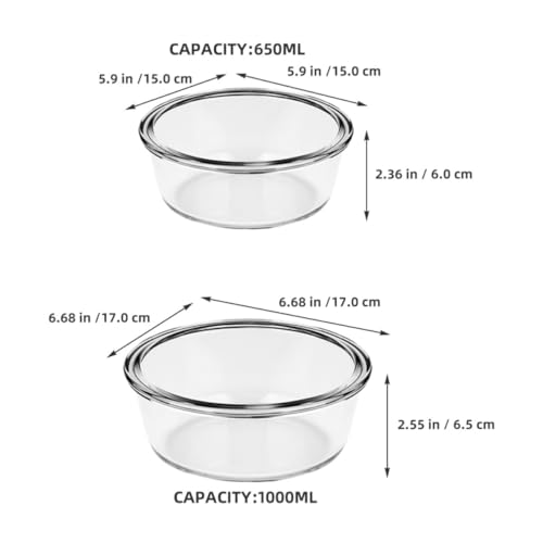 Tazón de vidrio resistente al calor SHERCHPRY 2 piezas 650ml y 1000ml miniatura 2