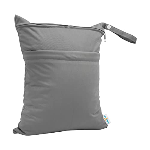 Image of Babygoal Wet Dry Bags for Baby Cloth Diapers, Washable Travel Bags, Beach, Pool, Gym Bag for Swimsuits & Wet Clothes with Two Zippered Pockets 3 Pack(S,M,L), 3SML01