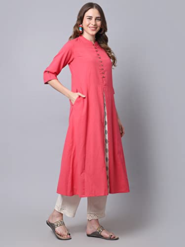 Image of Pistaa's Women's Cotton Regular Fit Casual Kurta