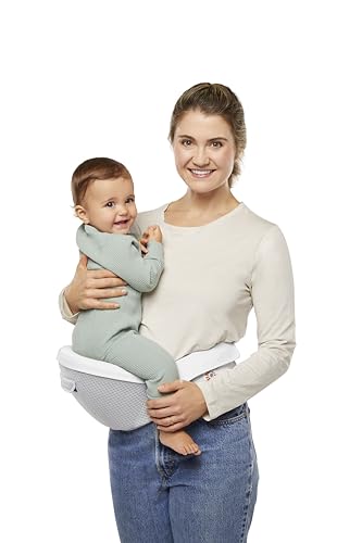 Ergobaby All Carry Positions Baby Carrier Hip Seat with Enhanced Lumbar Support (7-45 Lb), Alta Hip Seat, Pearl Grey