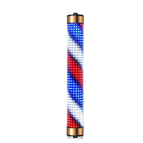 Luz de poste de barbero led, letrero de peluquería de peluquería de barbería, luces giratorias de poste de barbero al aire libre, rayas iluminadas de montaje en pared impermeables letrero,125cm
