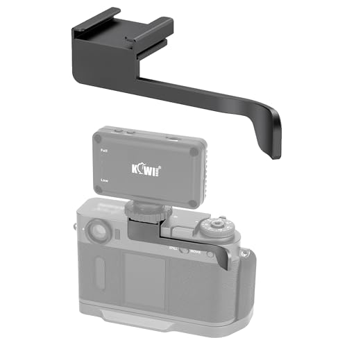 Image of JJC Metal Thumb Grip Shoe Adapter for Fuji X Half Xhalf Camera, Dark Gray | Hot Shoe Thumb Rest Support, Stable and Safe Hand Hold, Shoe Mount for LED Light Microphone Attachment