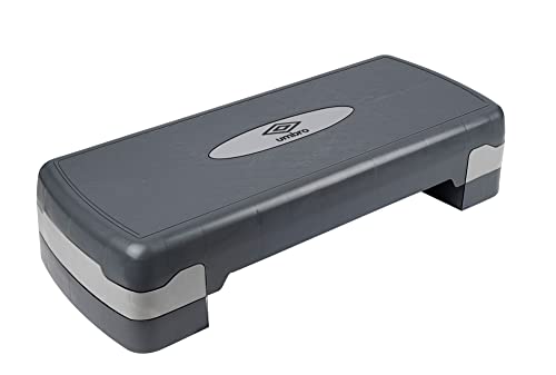 Umbro Aerobic Stepper – Stepboard regolabile in altezza 10 – 15 cm – Pedana – Trapunta Fitness – Rivestimento antiscivolo – Stepper per casa 150 kg – Grigio