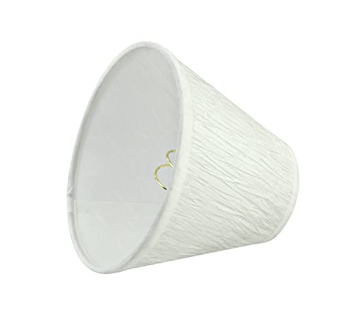 Image of Aspen Creative 32114-2A Small Hardback Empire Shape Chandelier Clip-On Lamp Shade Set (2 Pack), Transitional Design in Off White, 6 inch bottom width (3 inch x 6 inch x 5 inch)