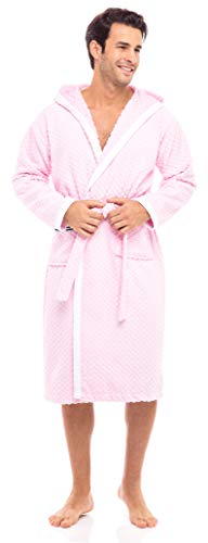 Skylinewears Men's Robe, Terry Cotton Cloth Hooded Bathrobe Towel Soft Fluffy Terry Toweling Bath Robes Knee Length Housecoat3