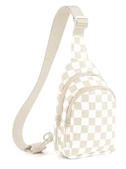 Checkered Sling Bag - Beige