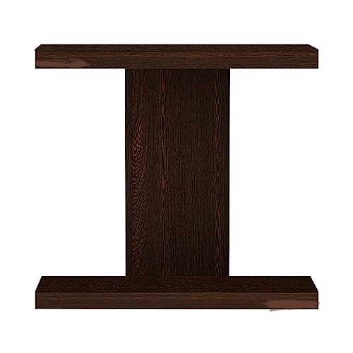 Image of I Shape Wall Shelf Engineered Wooden Brown Finish Floating Stylish Wall Mounted Set Top Box Stand and Book Shelves Home Decorative Items (Pack of 1, Brown)