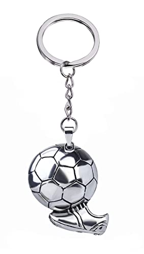 Porte-Clés Foot, Football, Ballon + Crampons, Supporters, Cadeau Foot, pour Les Amateurs de Football, Supporters, Joueurs, Sportifs (Sans Prénom)