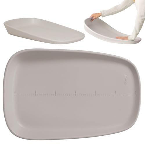 Olmitos - Cambiador de Bebé Antideslizante EVA – Superficie Impermeable, Lateral Elevado, Medidor de Crecimiento, Higiénico y Fácil de Limpiar – 69x44cm | Desde 0m hasta 12 meses (Taupe)
