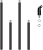 4 piezas de varillas de extensión roscadas M10 para luminarias y adaptadores para techos inclinados de 180 grados para lámparas colgantes, iluminación de isla y candelabros (negro) 2
