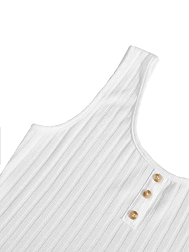 Image of SOLY HUX Women's Button Front Ribbed Knit Tank Top and Shorts Pajama Set Sleepwear Lounge Sets