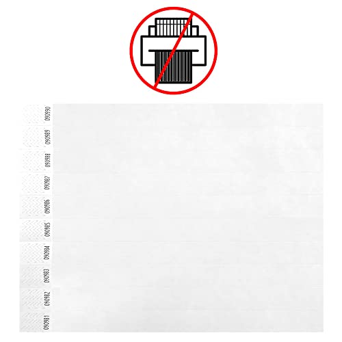 100 Papier-Armbänder aus Tyvek, 19 mm für Events, Festivals, reißfest, in 12 Farben erhältlich 19mm (weiß)