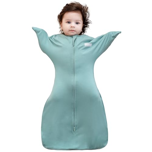 Image of PuppyPaws Baby Sleep Sack, Transitional Swaddle, Swaddles for Newborns,1.0 Tog Sleep Sack 6-9 Months, Wearable Blanket Baby with 2-Way Zipper
